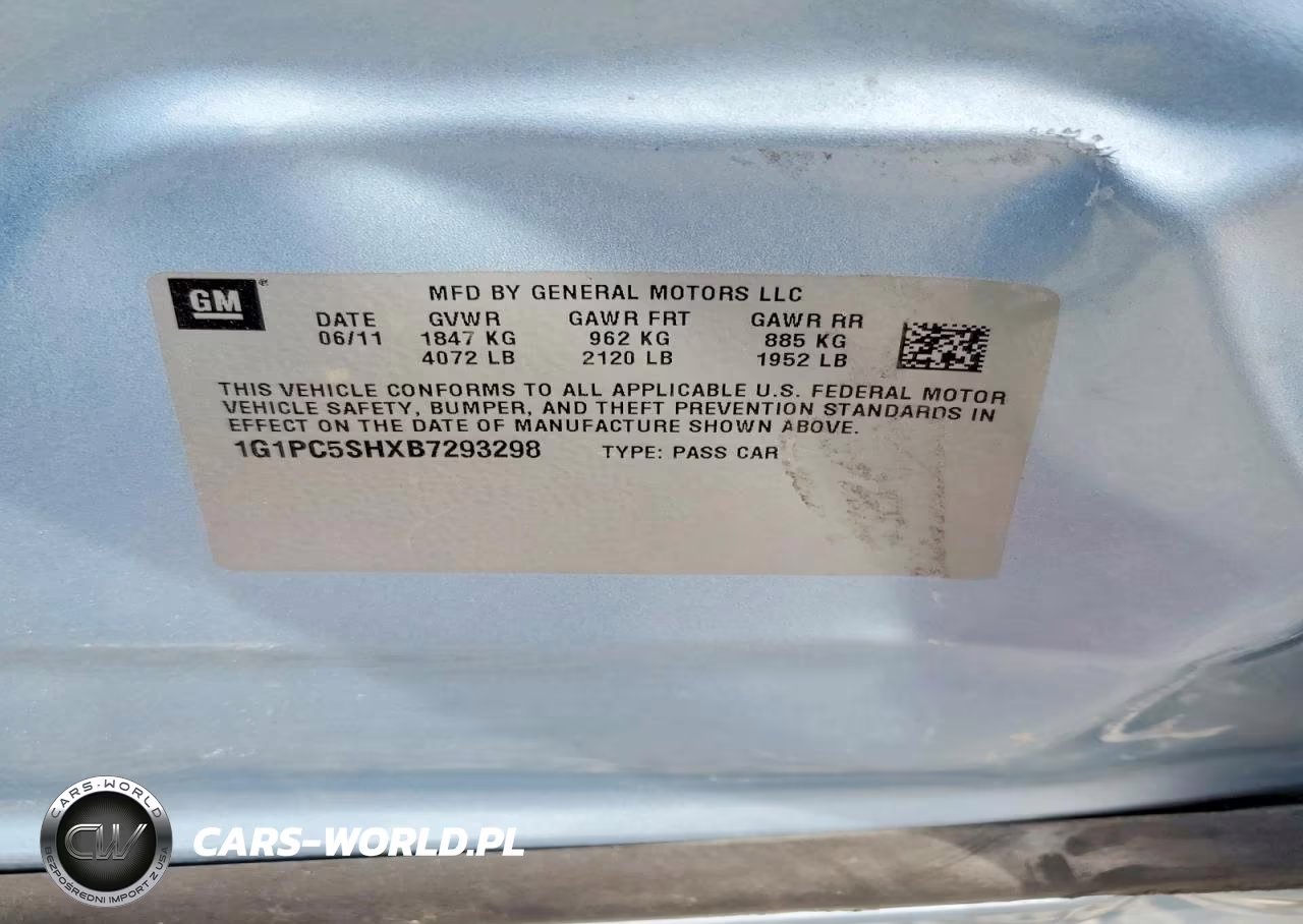 2011 Chevrolet Cruze Ls VIN:1G1PC5SHXB7293298 - 12