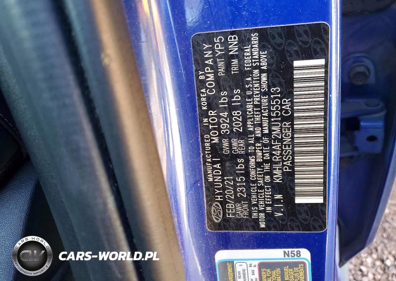 2021 Hyundai Elantra N Line VIN:KMHLR4AF2MU155513 - 12