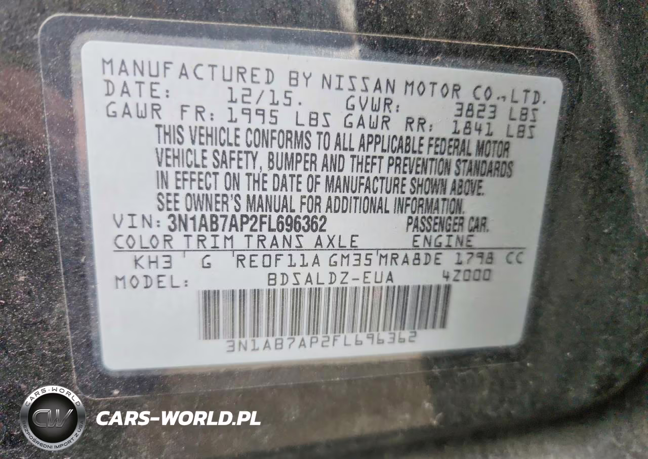 2015 Nissan Sentra Sv VIN:3N1AB7AP2FL696362 - 12