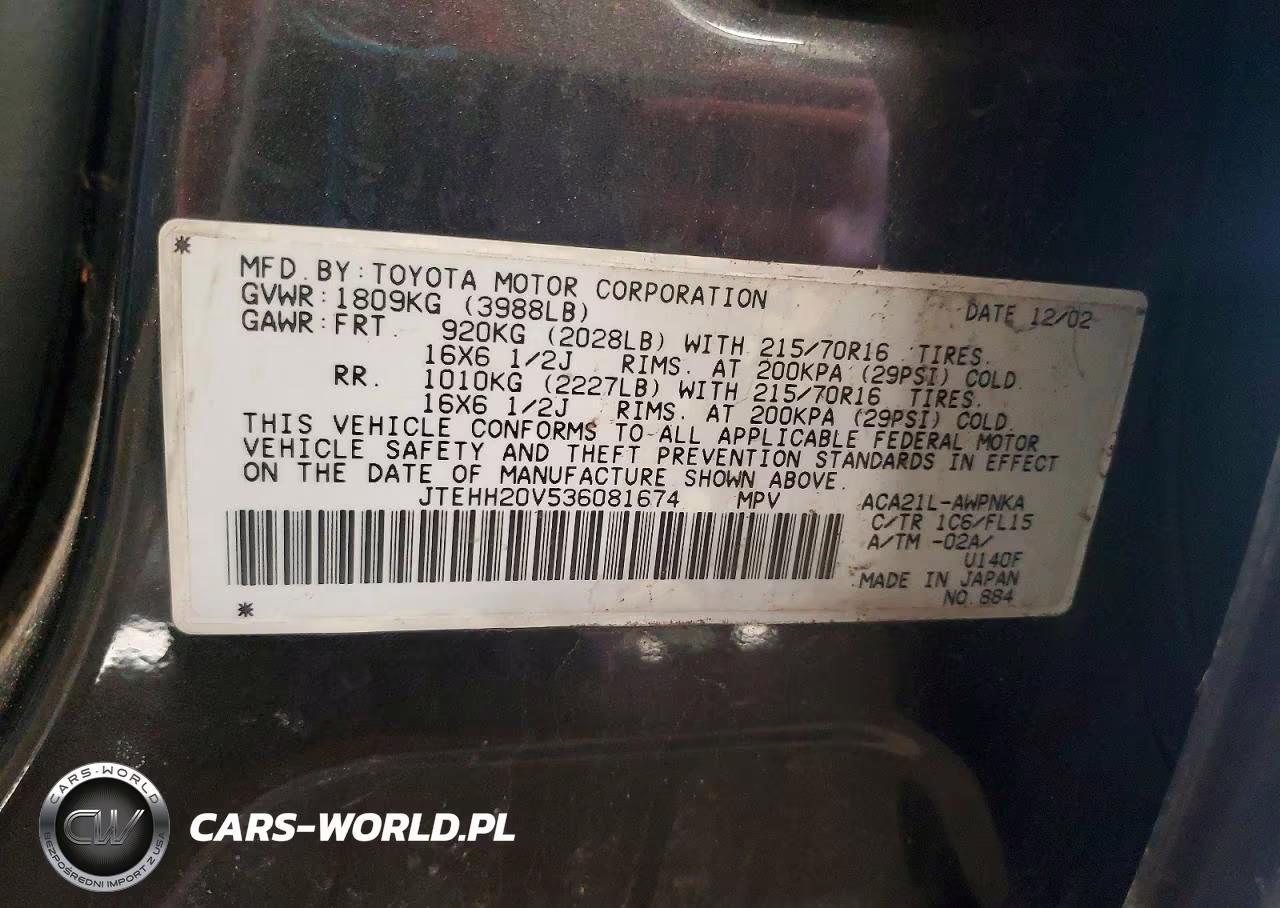 2003 Toyota Rav4 Base VIN:JTEHH20V536081674 - 12