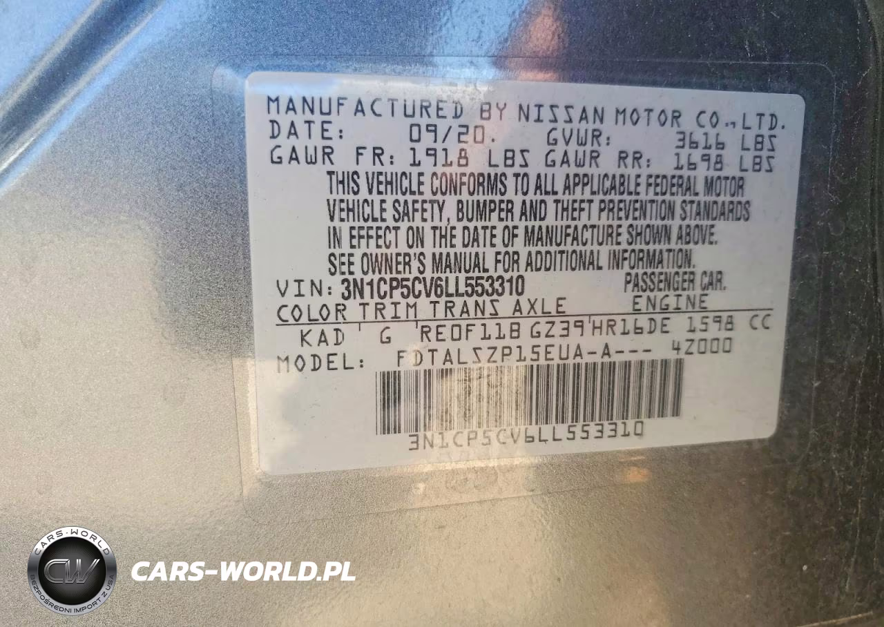 2020 Nissan Kicks Sv VIN:3N1CP5CV6LL553310 - 13