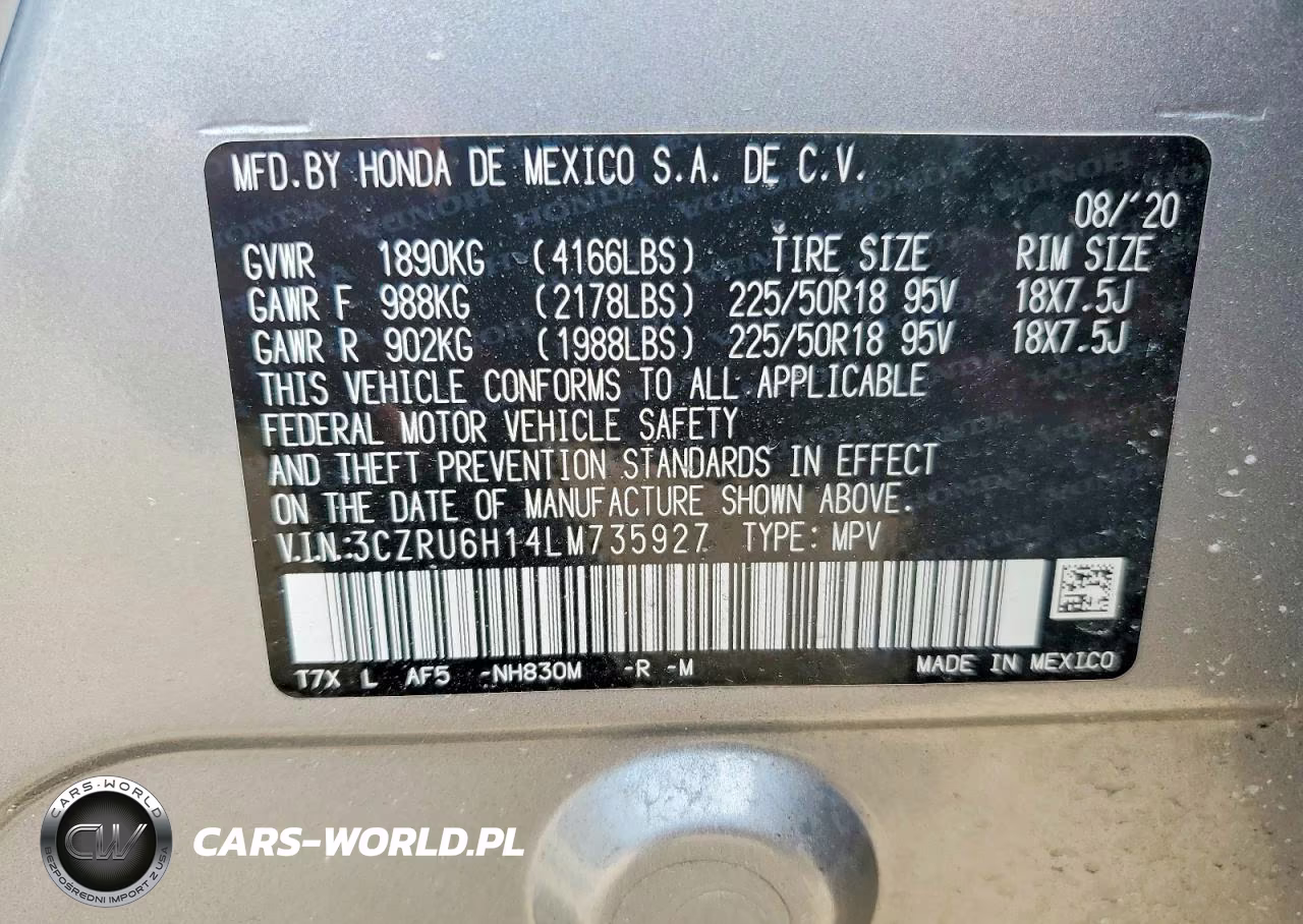 2020 Honda Hr-V Sport VIN:3CZRU6H14LM735927 - 13