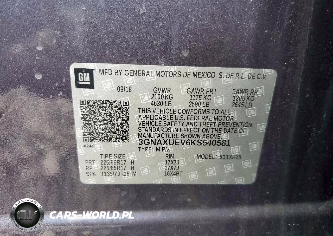 2019 Chevrolet Equinox Lt VIN:3GNAXUEV6KS540581 - 13