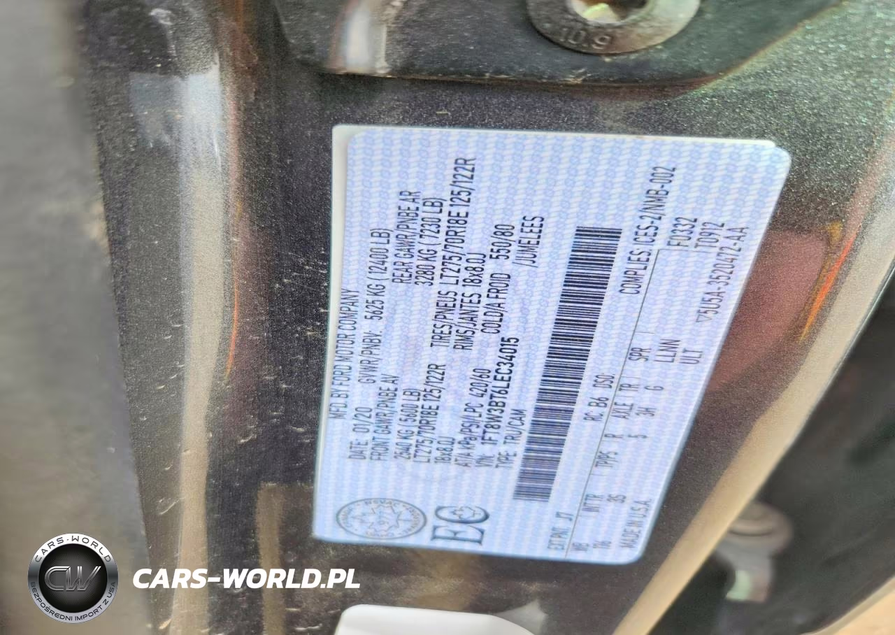 2020 Ford F350 Super Duty VIN:1FT8W3BT6LEC34015 - 13