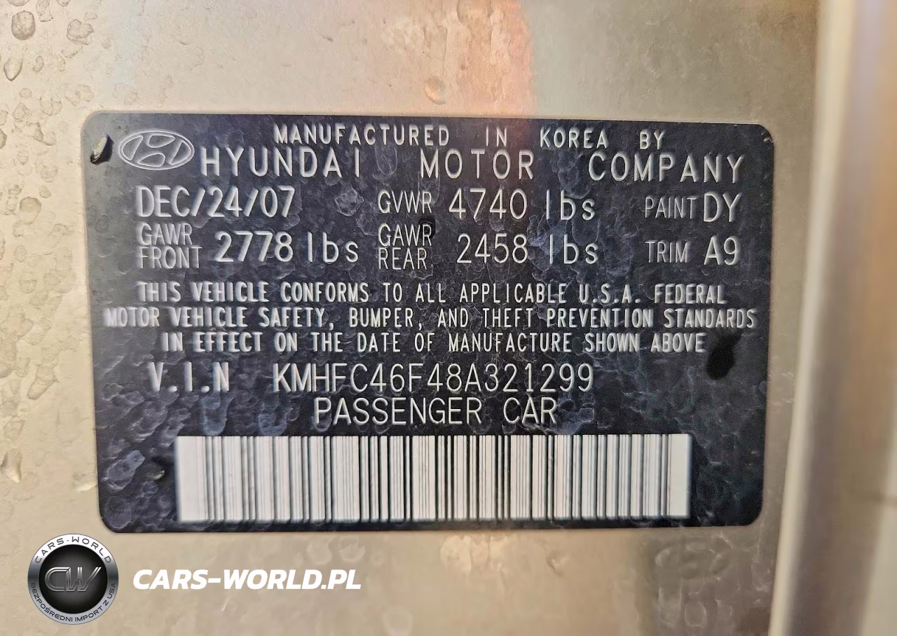 2008 Hyundai Azera Limited VIN:KMHFC46F48A321299 - 12