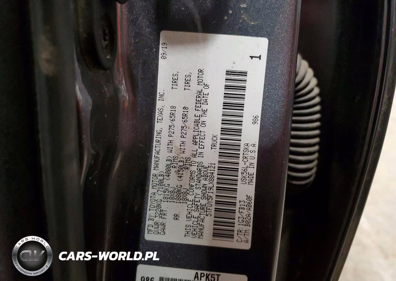 2020 Toyota Tundra Sr5 VIN:5TFUY5F19LX884121 - 12