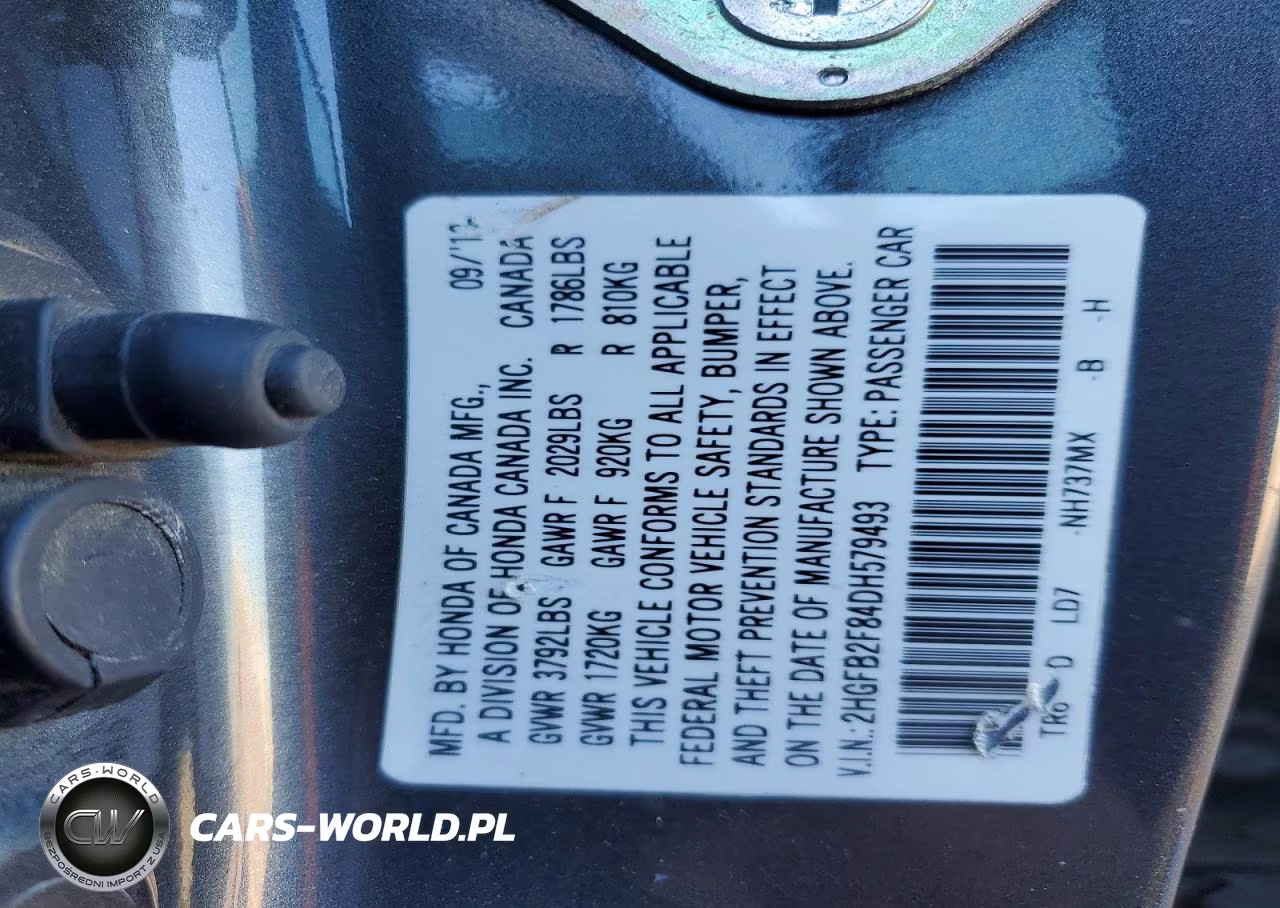2013 Honda Civic Ex VIN:2HGFB2F84DH579493 - 13