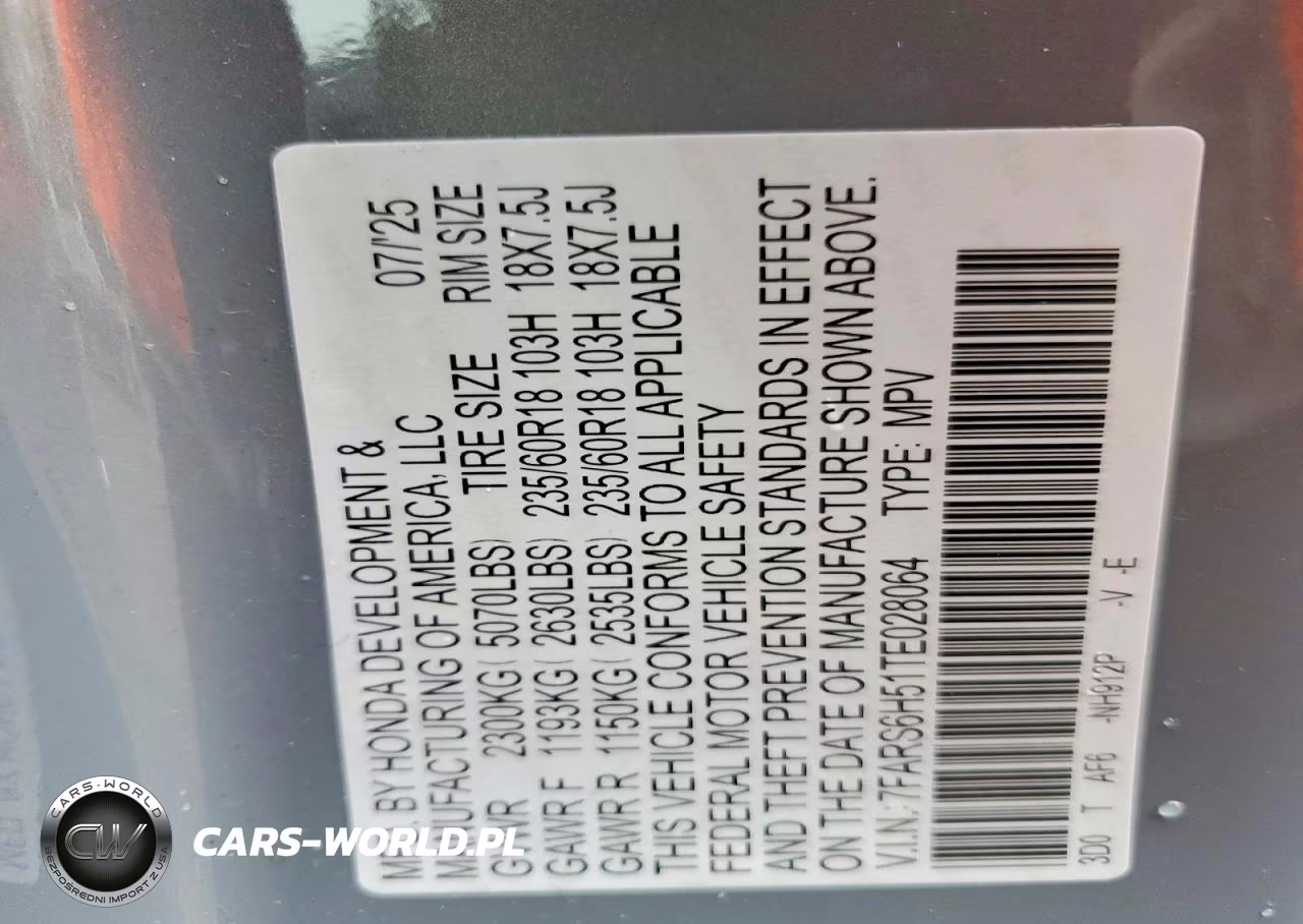 2026 Honda Cr-V Sport VIN:7FARS6H51TE028064 - 13
