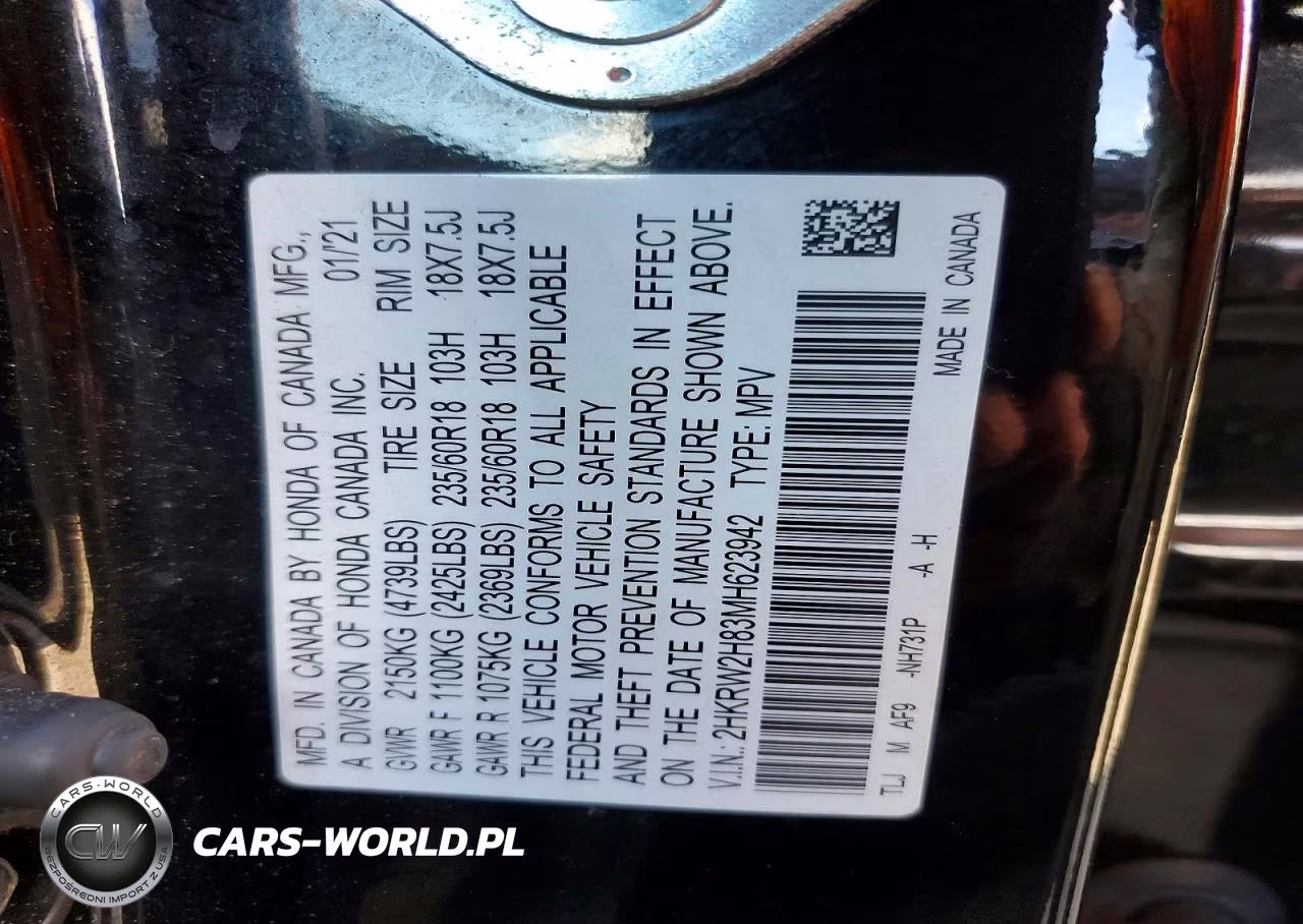 2021 Honda Cr-V Exl VIN:2HKRW2H83MH623942 - 13