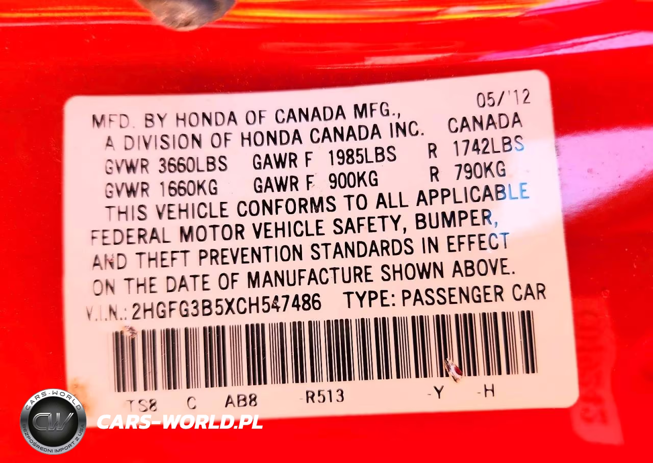 2012 Honda Civic Lx VIN:2HGFG3B5XCH547486 - 13