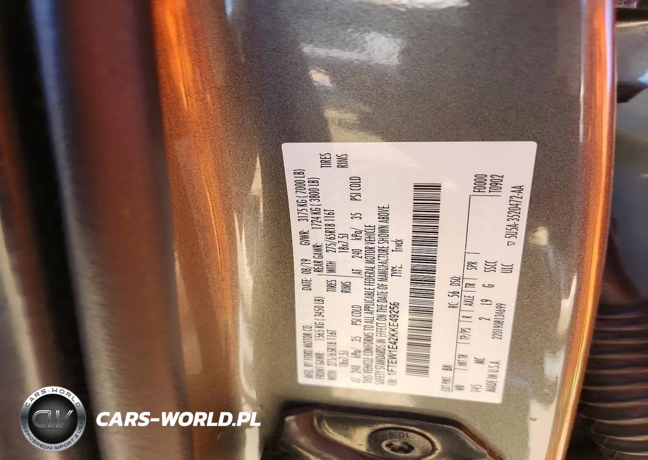 2019 Ford F150 Supercrew VIN:1FTEW1E42KKE49256 - 12