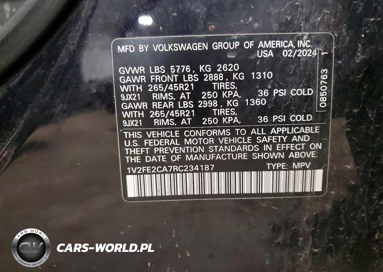 2024 Volkswagen Atlas Cross Sport Sel Premium R-Line VIN:1V2FE2CA7RC234187 - 14
