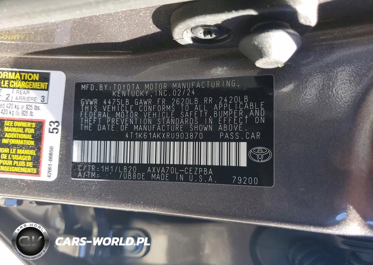 2024 Toyota Camry Xse VIN:4T1K61AKXRU903870 - 12