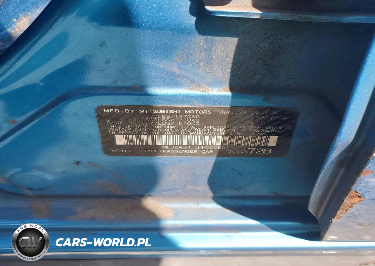2017 Mitsubishi Mirage Es VIN:ML32A3HJ1HH000951 - 13