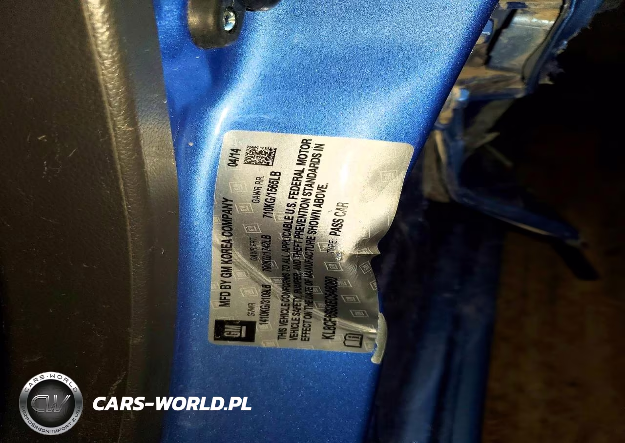 2014 Chevrolet Spark 2Lt VIN:KL8CF6S9XEC548080 - 13