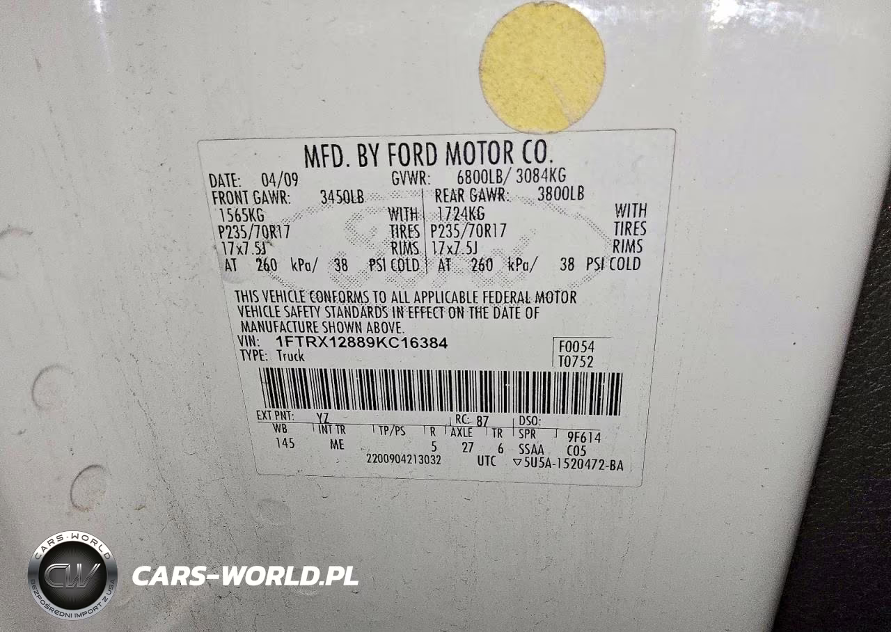 2009 Ford F150 Super Cab VIN:1FTRX12889KC16384 - 12