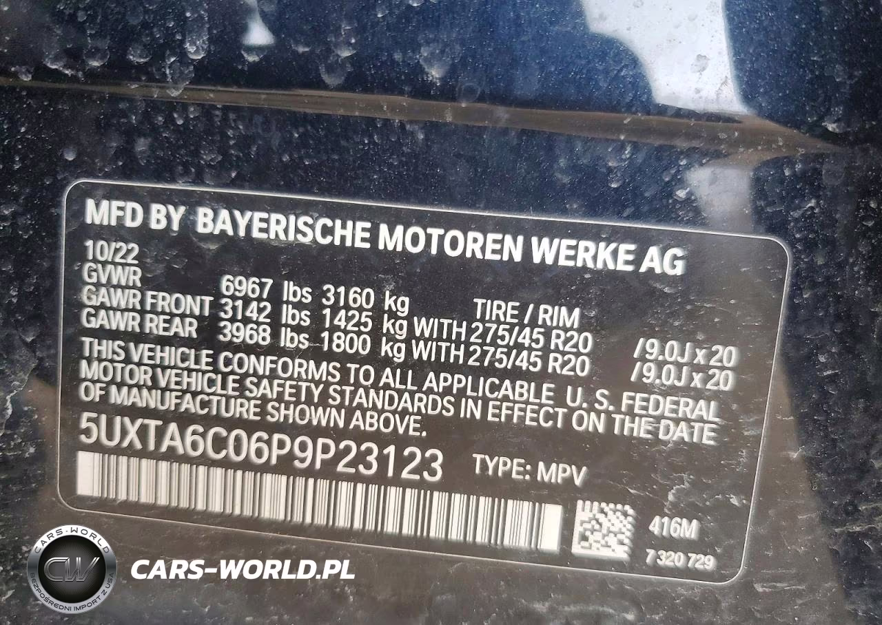 2023 BMW X5 VIN:5UXTA6C06P9P23123 - 13