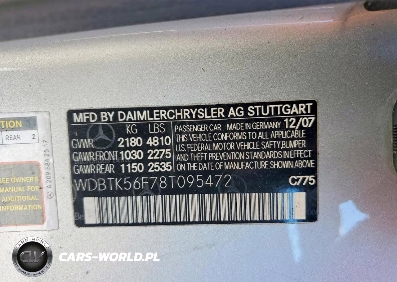 2008 Mercedes-Benz Clk 350 VIN:WDBTK56F78T095472 - 13