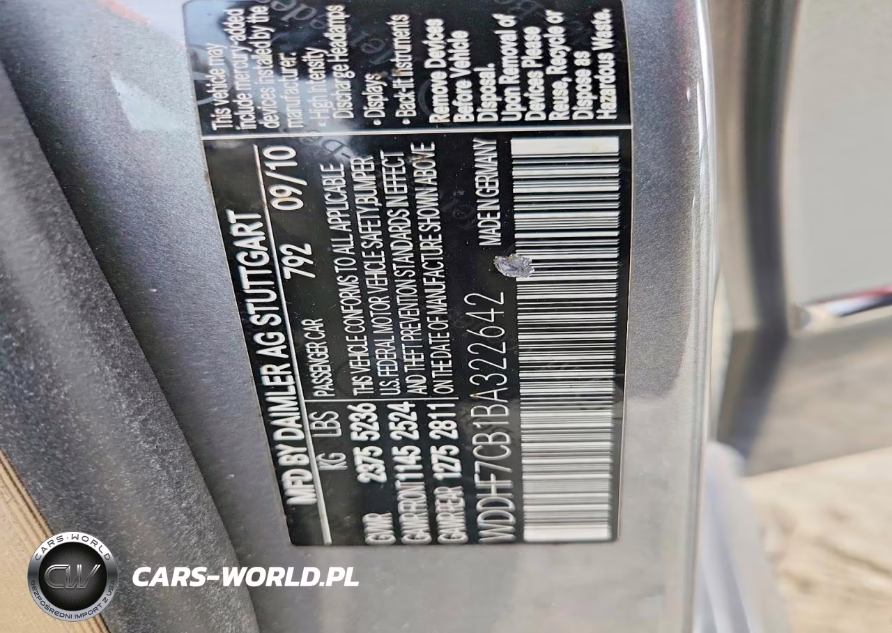 2011 Mercedes-Benz E 550 VIN:WDDHF7CB1BA322642 - 12
