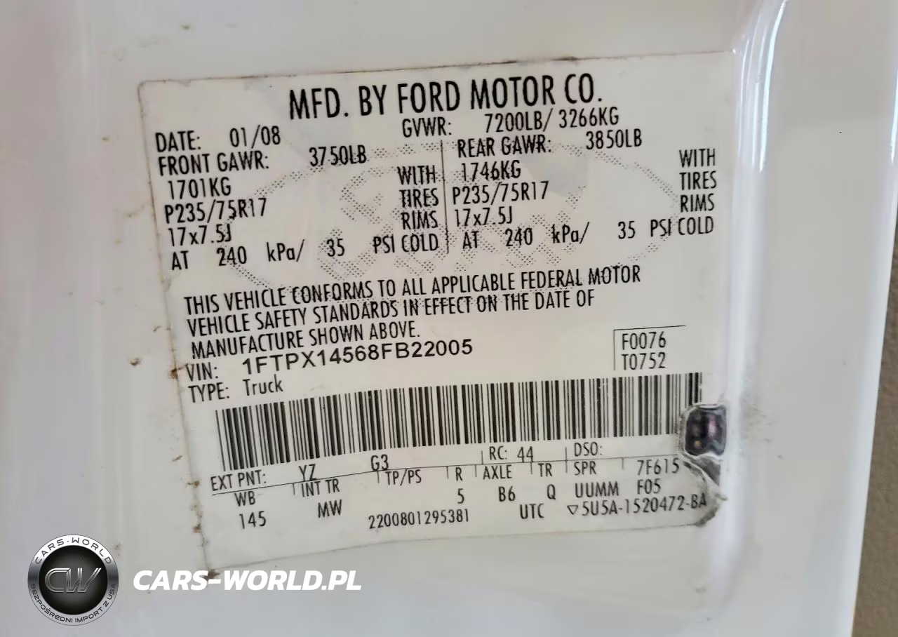 2008 Ford F150 VIN:1FTPX14568FB22005 - 12
