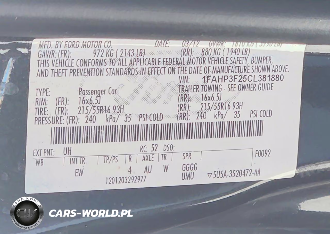 2012 Ford Focus Se VIN:1FAHP3F25CL381880 - 12