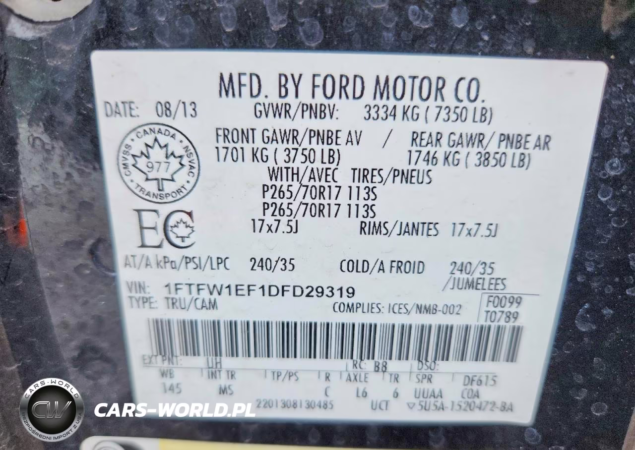 2013 Ford F150 Supercrew VIN:1FTFW1EF1DFD29319 - 14