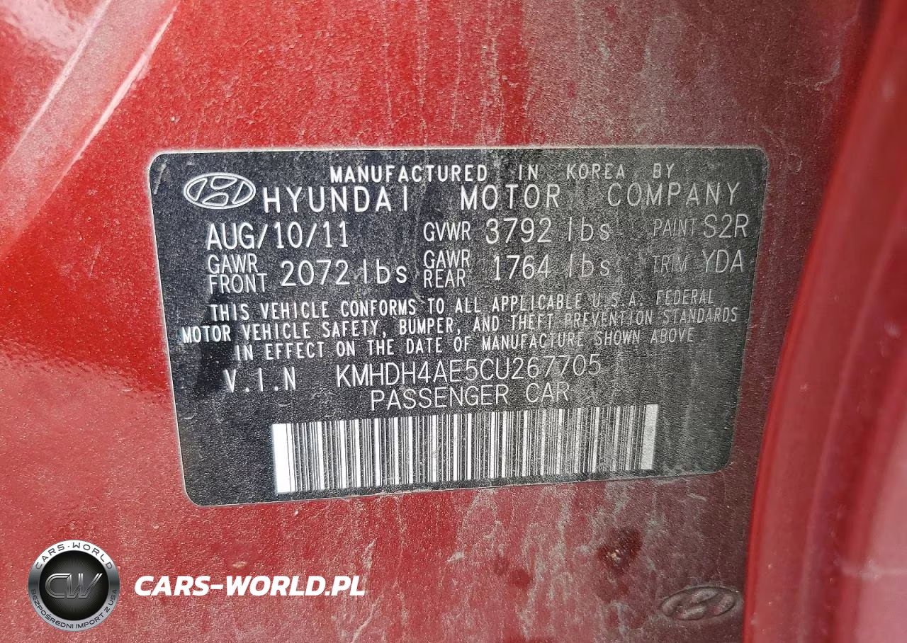 2012 Hyundai Elantra Gls VIN:KMHDH4AE5CU267705 - 12
