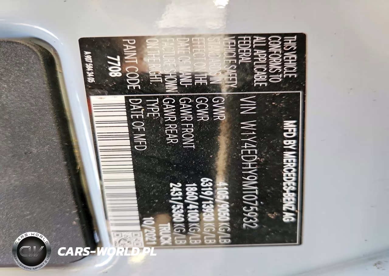 2021 Mercedes Benz Sprinter 2500 Delivery Van VIN:W1Y4EDHY9MT075932 - 13