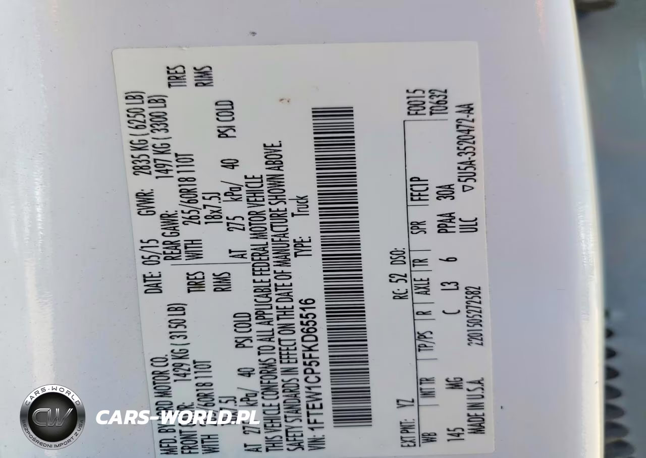 2015 Ford F150 Supercrew VIN:1FTEW1CP5FKD65516 - 14