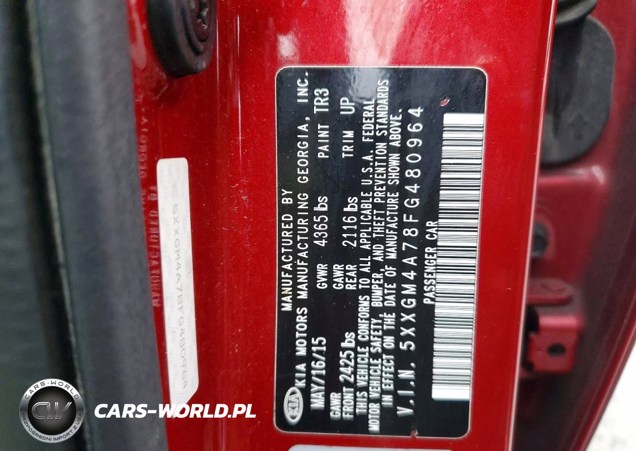 2015 Kia Optima Lx VIN:5XXGM4A78FG480964 - 12