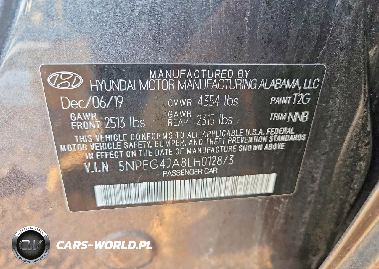2020 Hyundai Sonata Se VIN:5NPEG4JA8LH012873 - 12