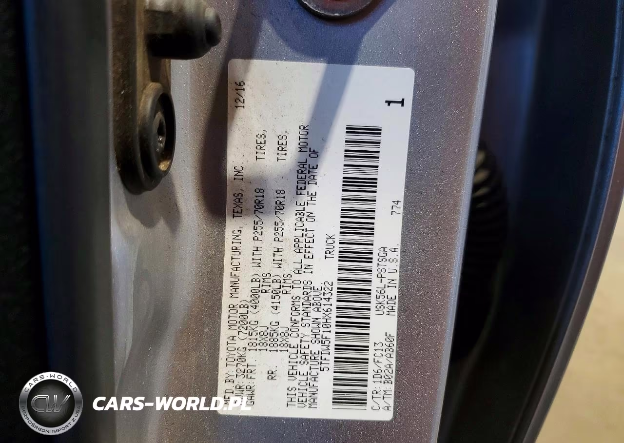 2017 Toyota Tundra Sr5 VIN:5TFDW5F10HX614322 - 12
