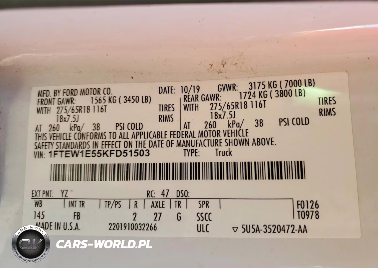 2019 Ford F150 Supercrew VIN:1FTEW1E55KFD51503 - 12