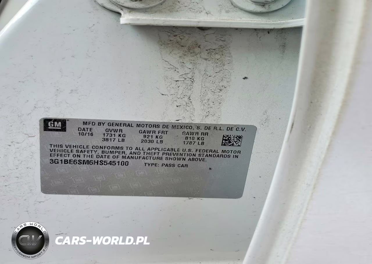 2017 Chevrolet Cruze Lt VIN:3G1BE6SM6HS545100 - 12