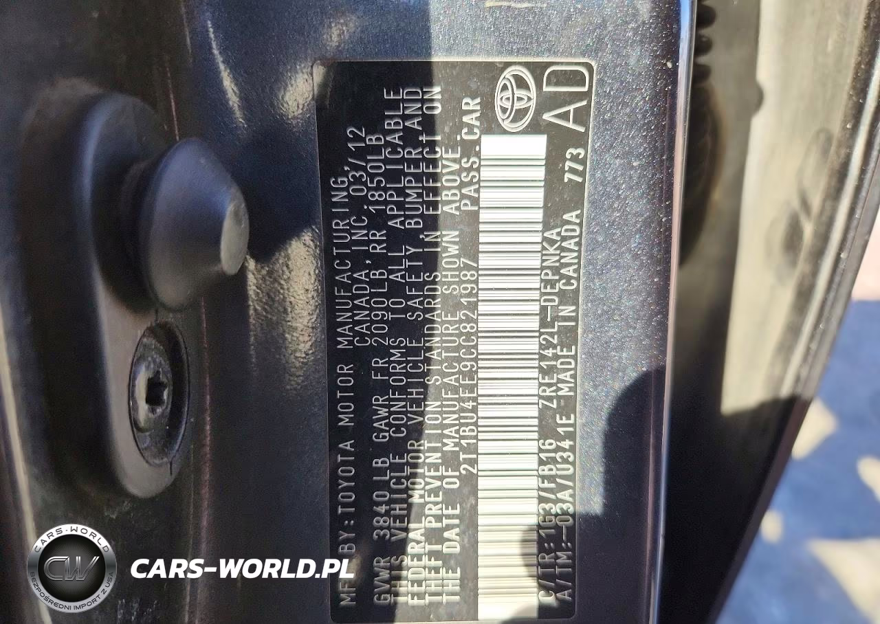 2012 Toyota Corolla Le VIN:2T1BU4EE9CC821987 - 12