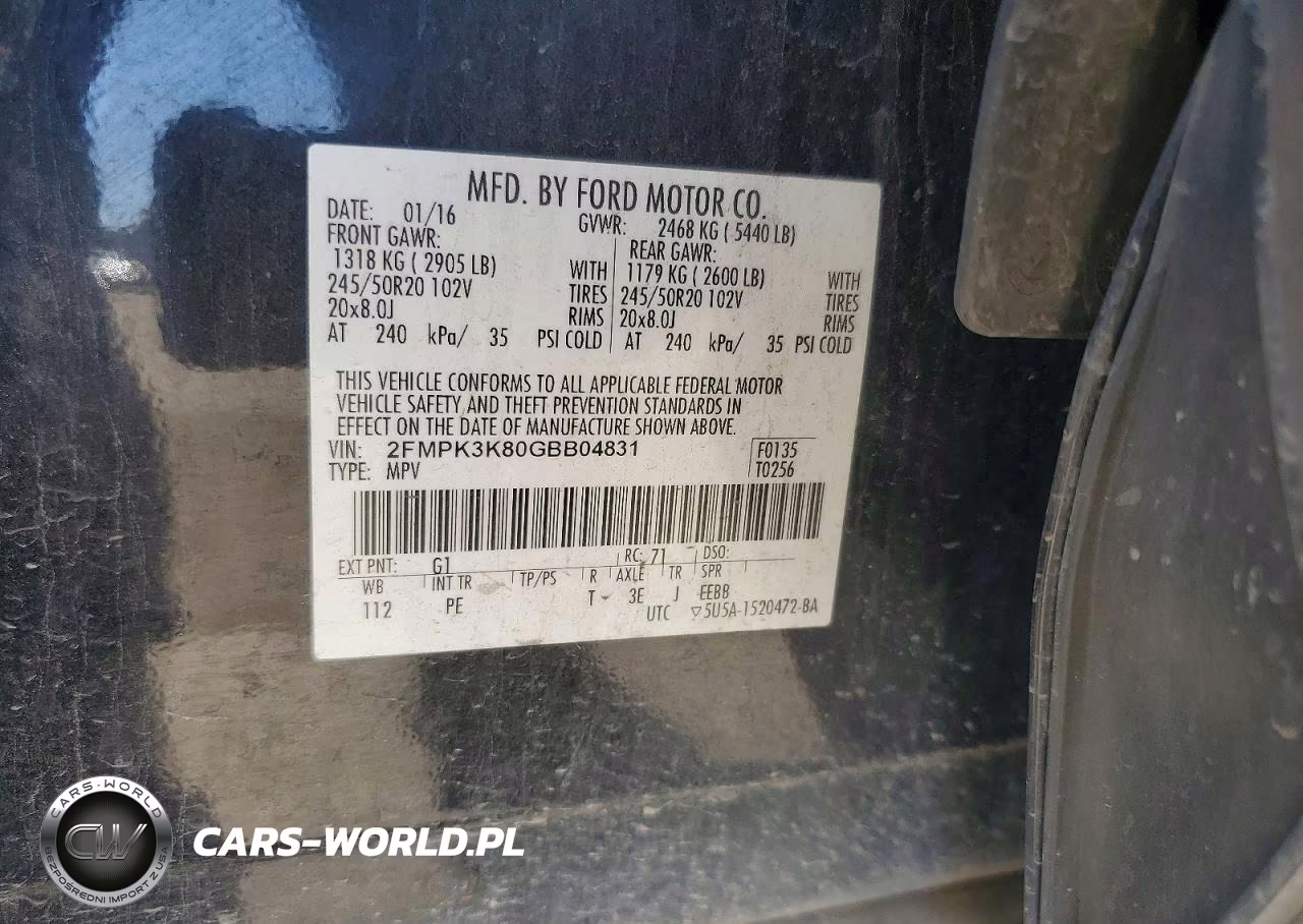 2016 Ford Edge Titanium VIN:2FMPK3K80GBB04831 - 12