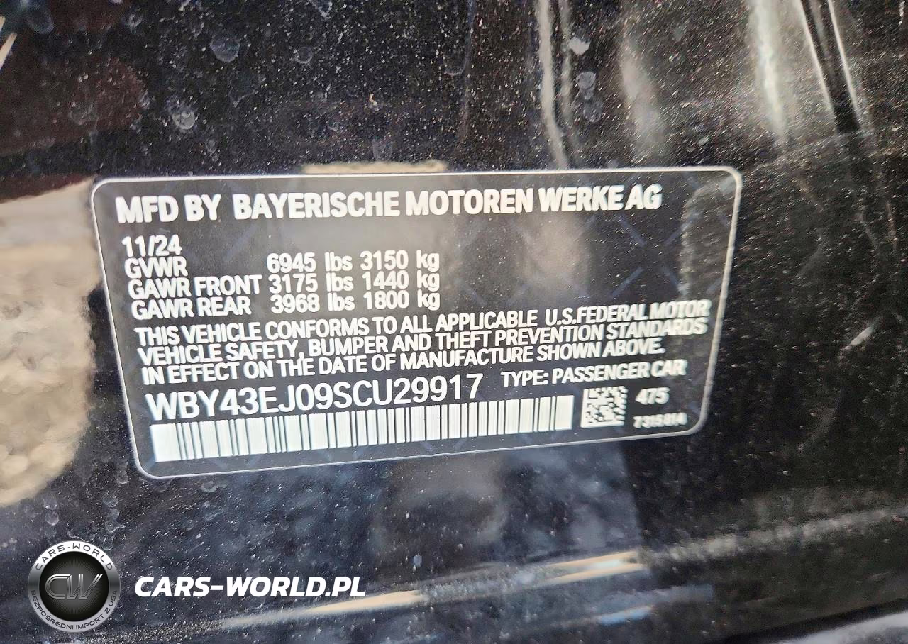 2025 BMW I7 Edrive50 VIN:WBY43EJ09SCU29917 - 12