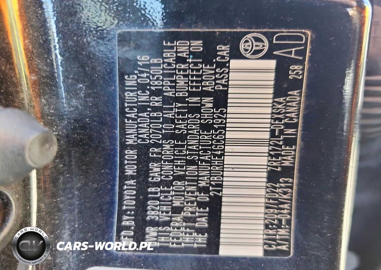 2016 Toyota Corolla S Plus VIN:2T1BURHE4GC651925 - 13