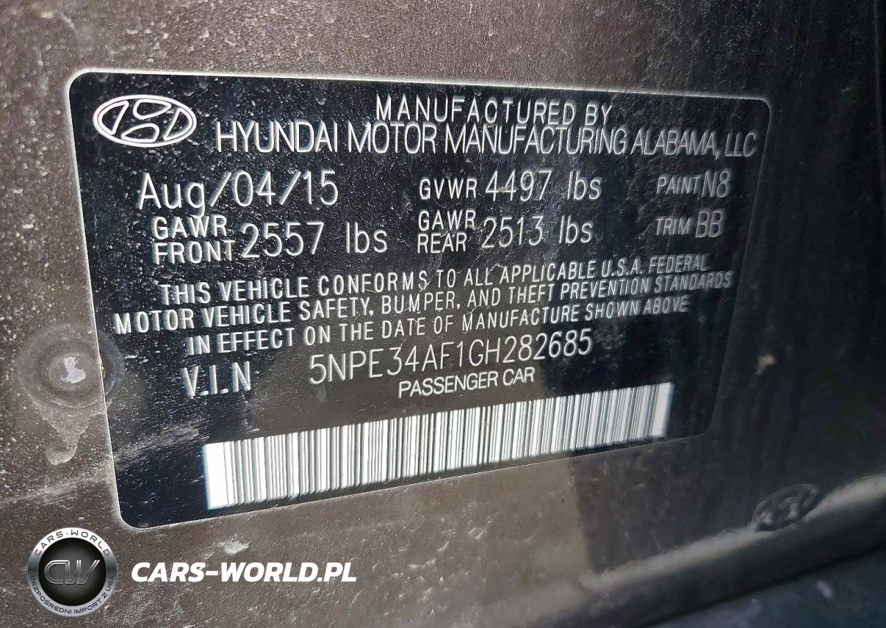 2016 Hyundai Sonata Sport VIN:5NPE34AF1GH282685 - 12
