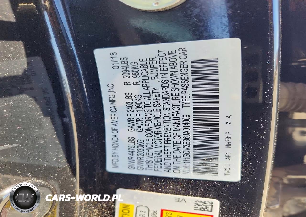 2018 Honda Accord Sport VIN:1HGCV2E36JA014009 - 13