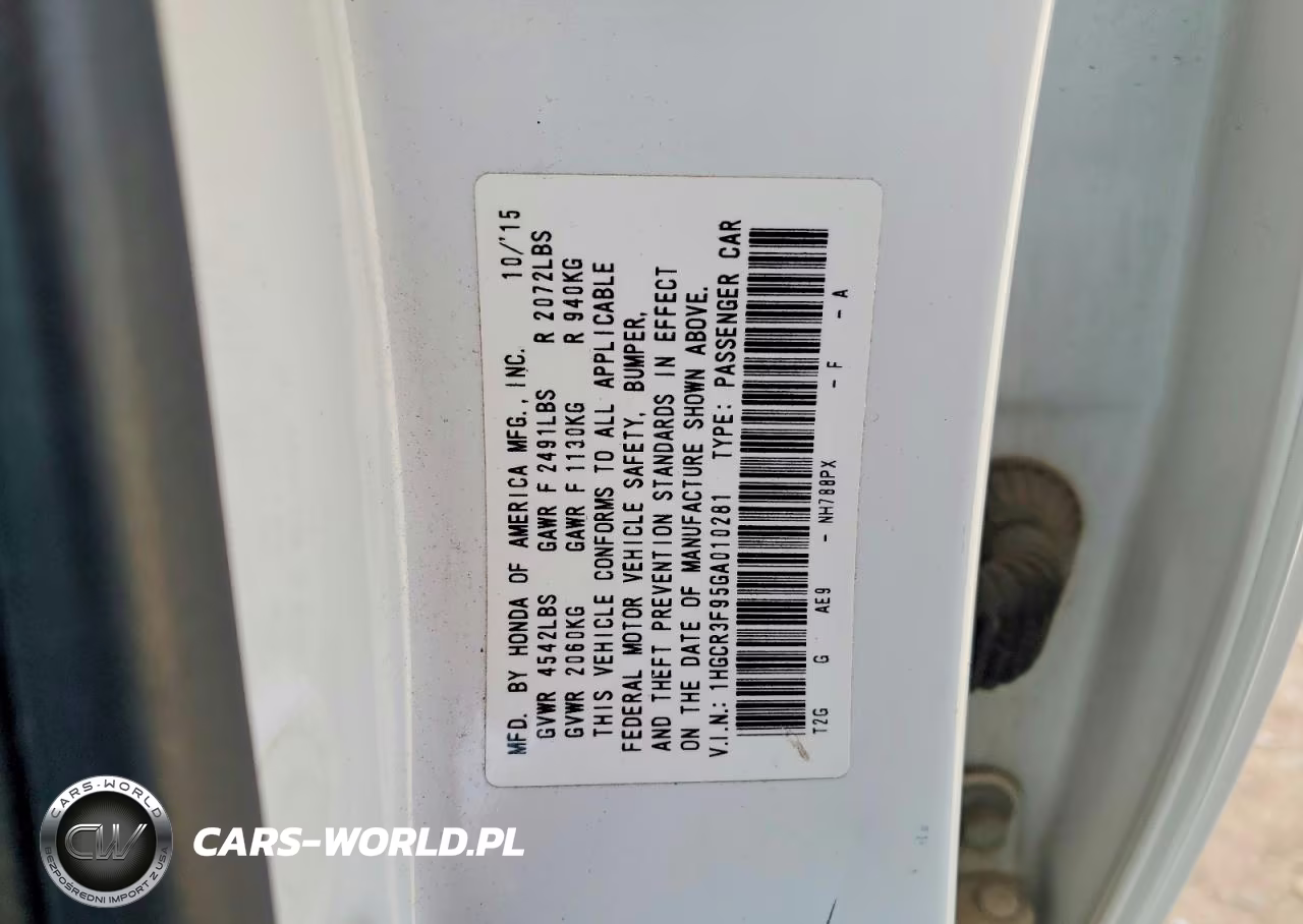2016 Honda Accord Touring VIN:1HGCR3F95GA010281 - 12