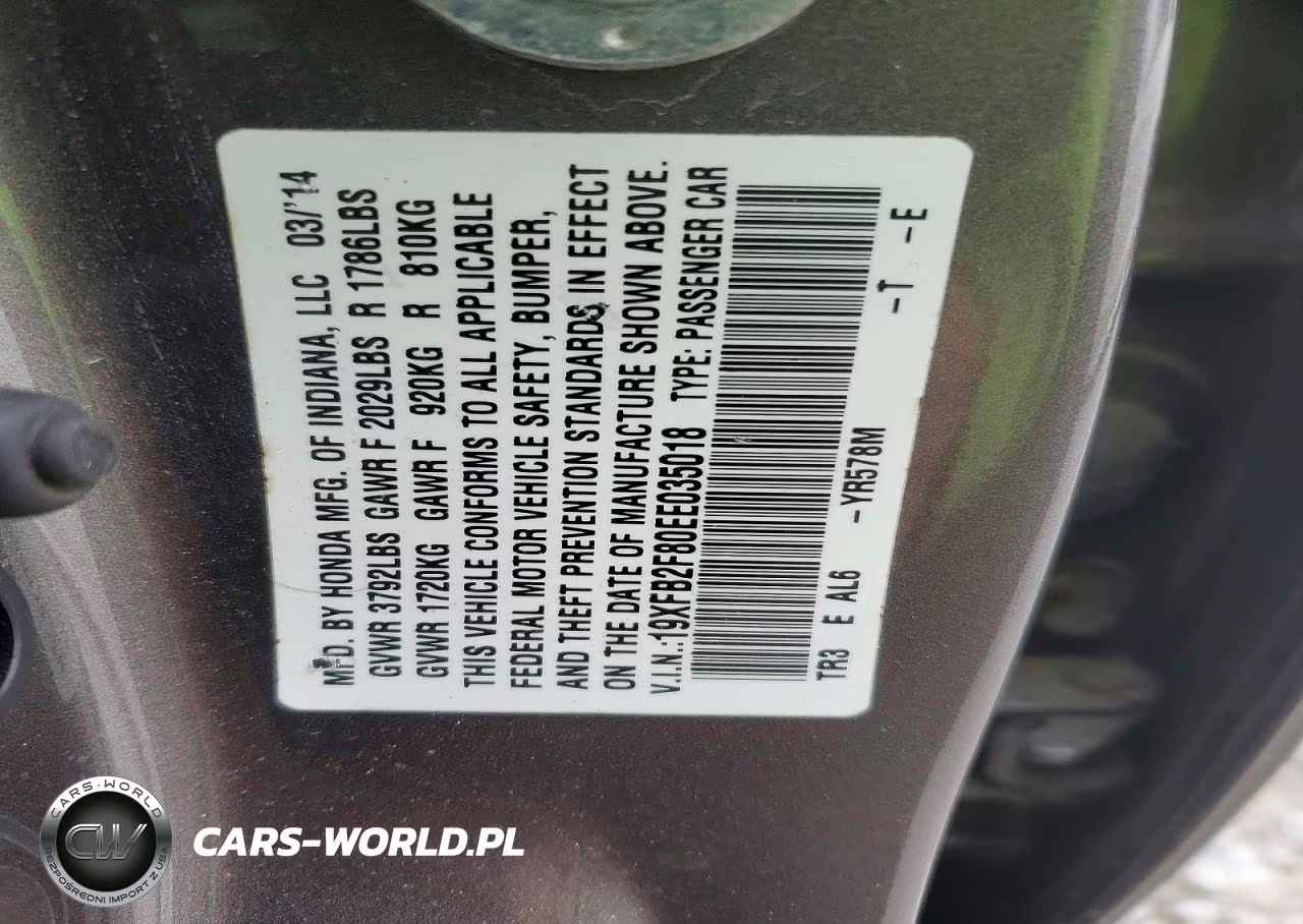 2014 Honda Civic Ex VIN:19XFB2F80EE035018 - 13