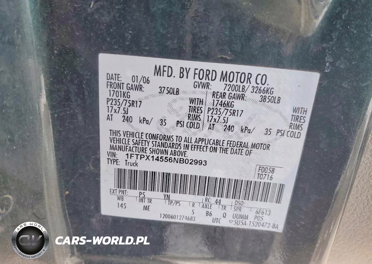 2006 Ford F150 VIN:1FTPX14556NB02993 - 12