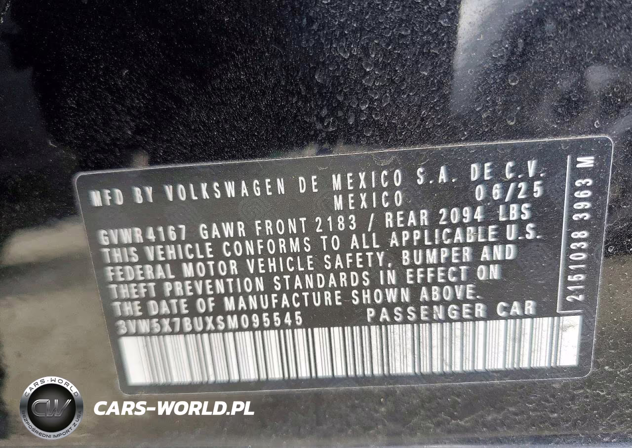 2025 Volkswagen Jetta S VIN:3VW5X7BUXSM095545 - 12