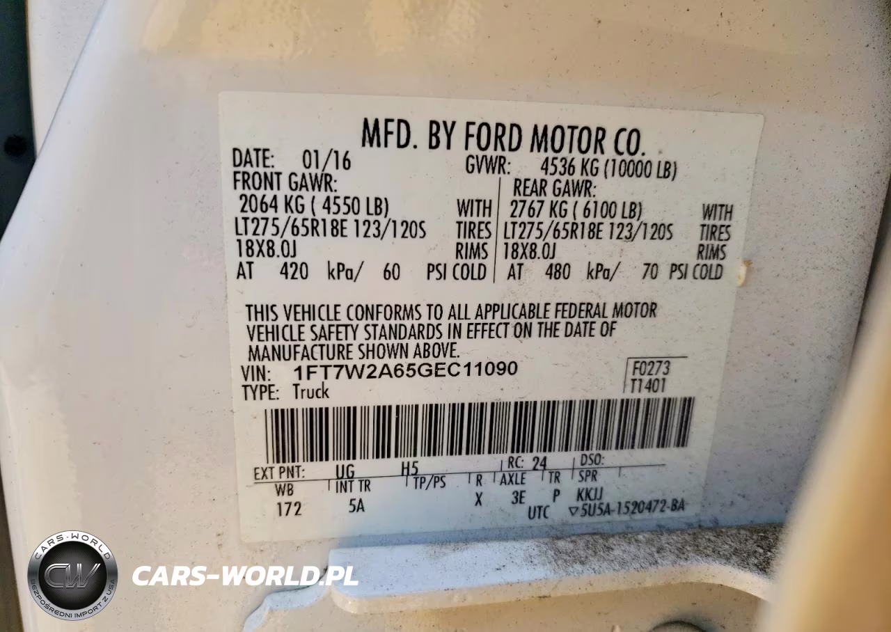 2016 Ford F250 Super Duty VIN:1FT7W2A65GEC11090 - 12