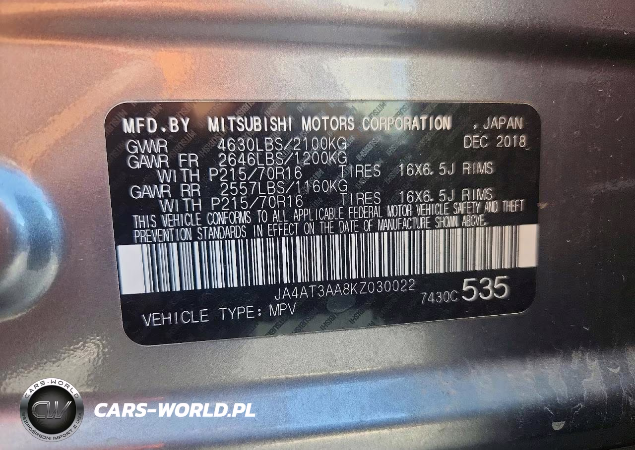 2019 Mitsubishi Eclipse Cross Es VIN:JA4AT3AA8KZ030022 - 13