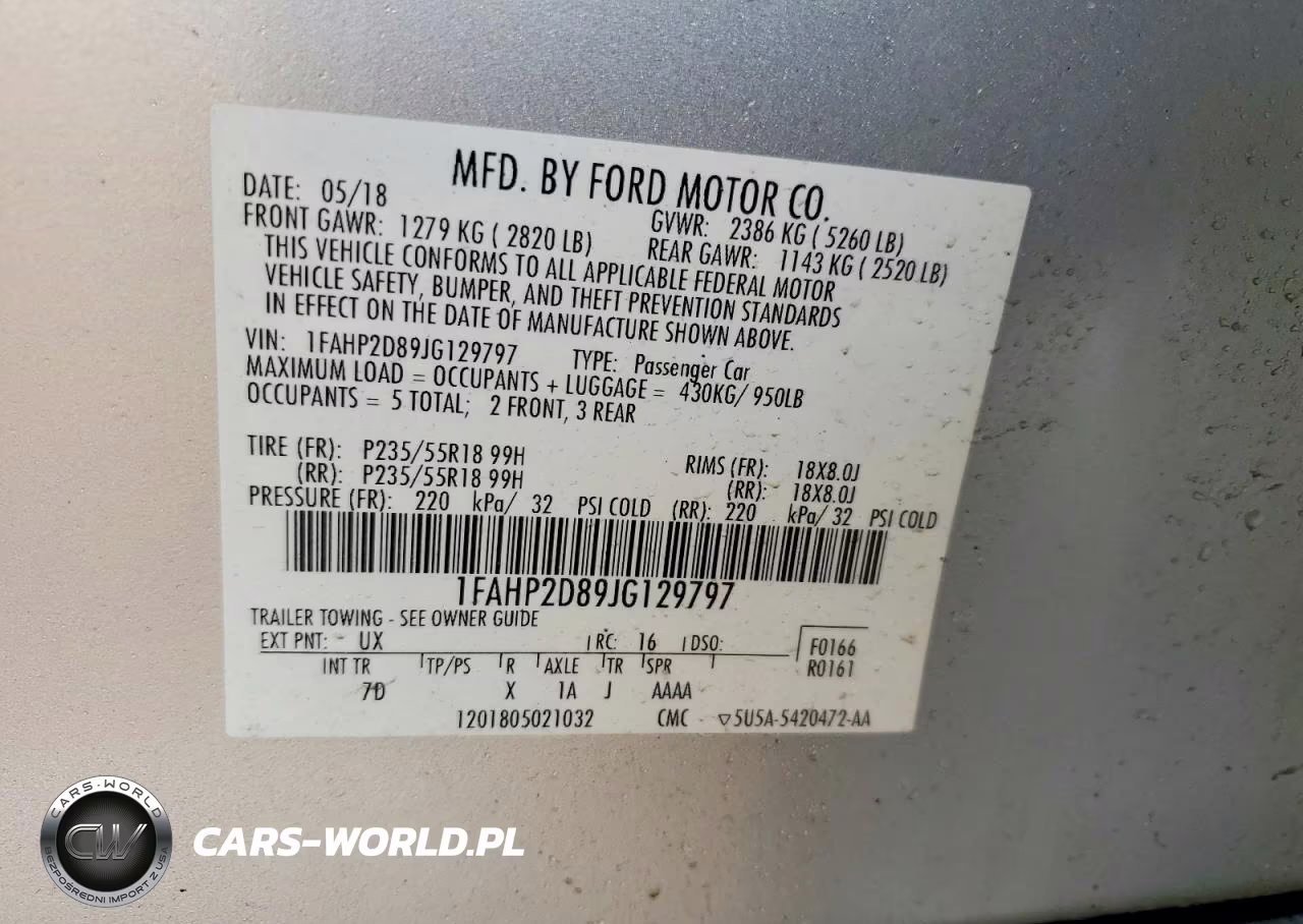 2018 Ford Taurus Se VIN:1FAHP2D89JG129797 - 12