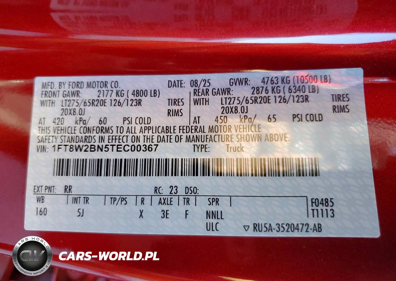 2026 Ford F250 Super Duty VIN:1FT8W2BN5TEC00367 - 12