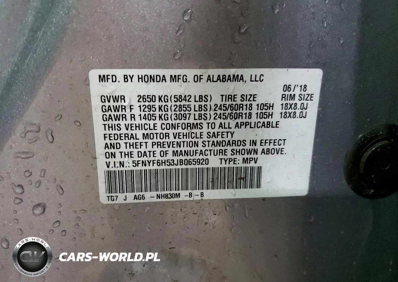 2018 Honda Pilot Exl VIN:5FNYF6H53JB065920 - 13