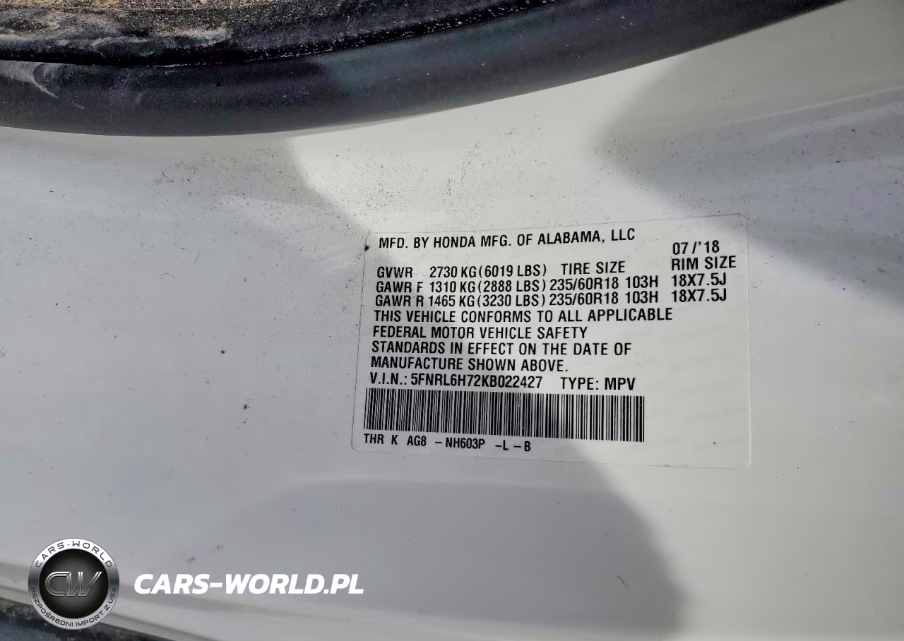 2019 Honda Odyssey Exl VIN:5FNRL6H72KB022427 - 13